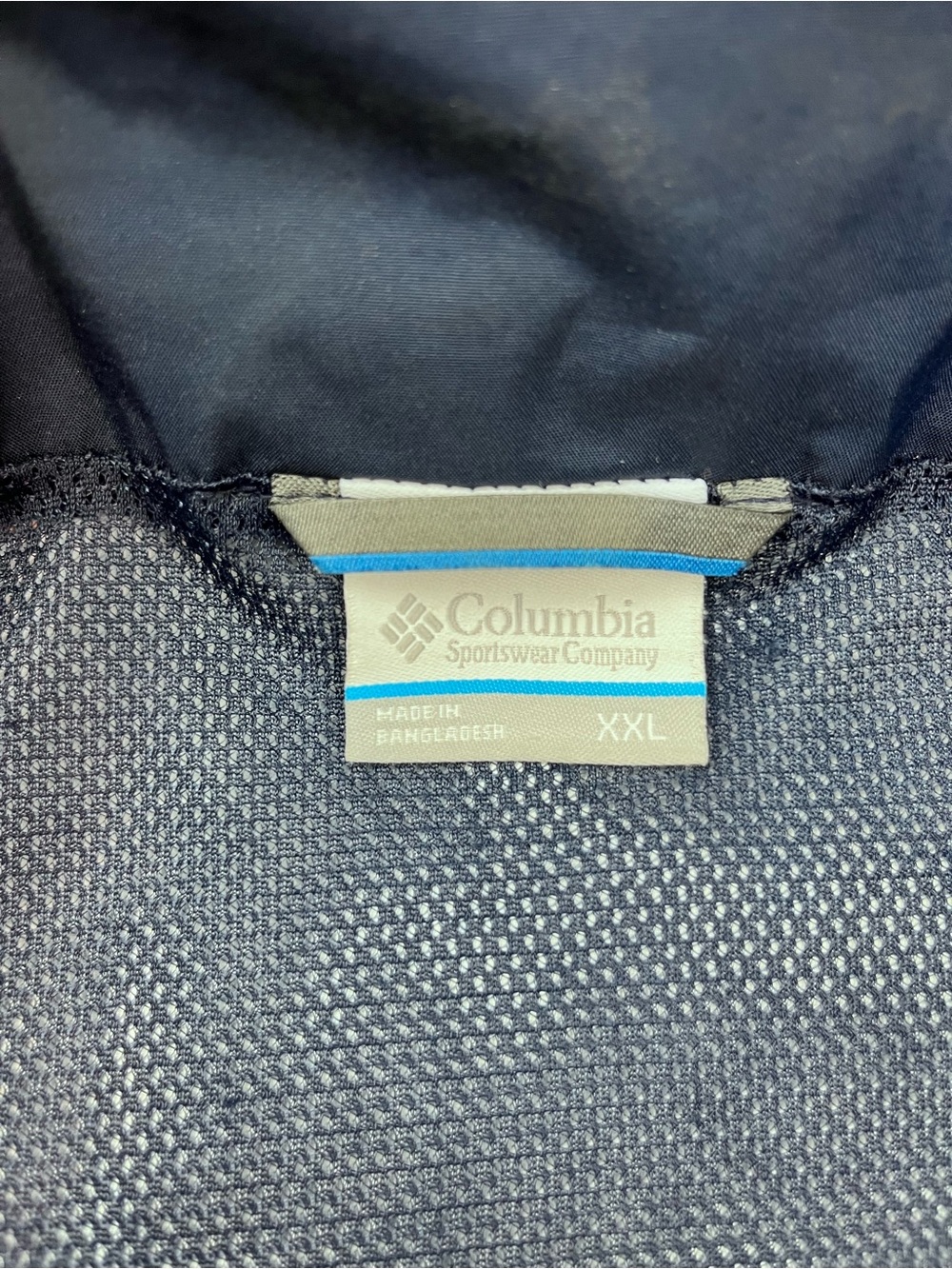 Columbia Men’s XXL Navy & Orange Colorblock Hooded Windbreaker Jacket - Picture 3 of 7